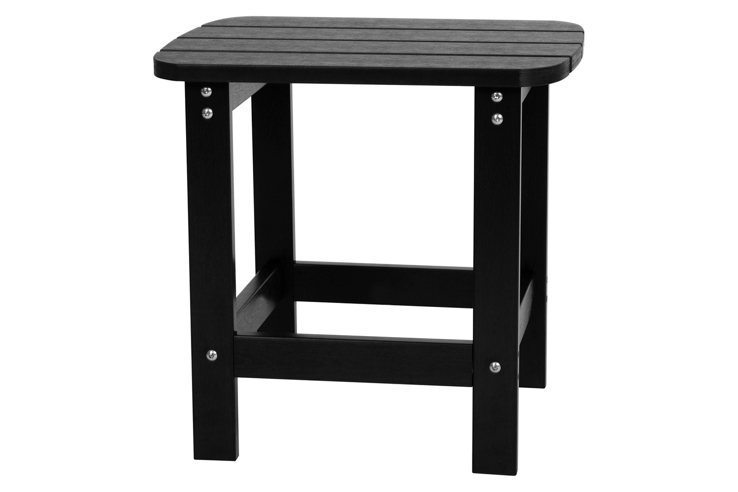 BLNK Charlestown Commercial All-Weather Poly Resin Wood Adirondack Side Table - Black