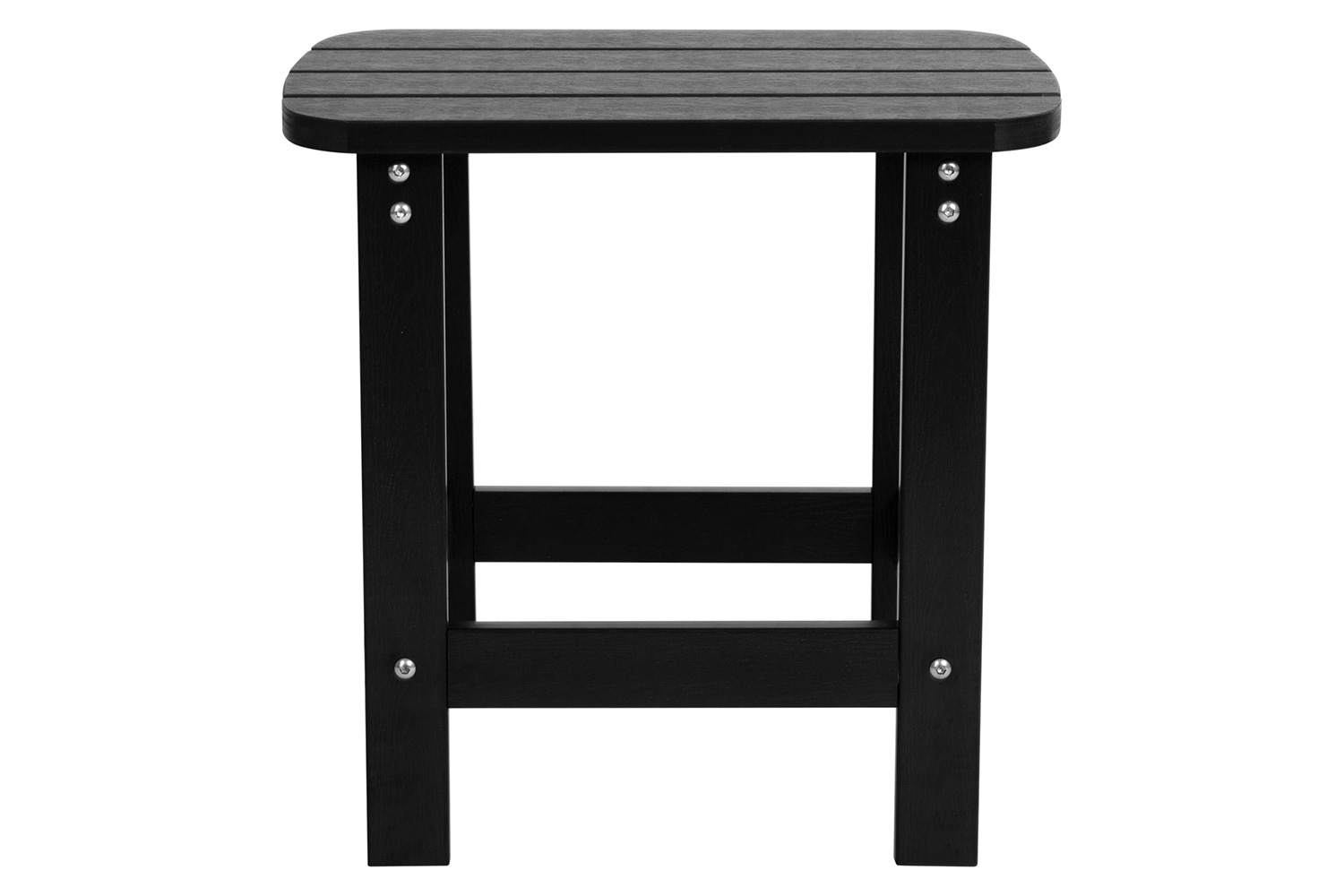 BLNK Charlestown Commercial All-Weather Poly Resin Wood Adirondack Side Table - Black