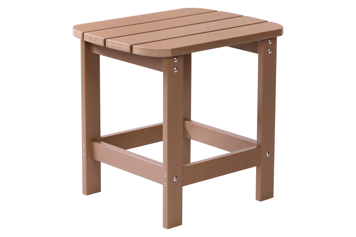 BLNK Charlestown Commercial All-Weather Poly Resin Wood Adirondack Side Table - Natural Cedar