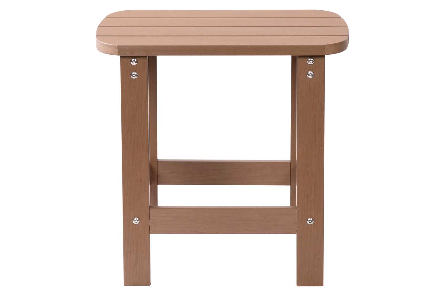 BLNK Charlestown Commercial All-Weather Poly Resin Wood Adirondack Side Table - Natural Cedar