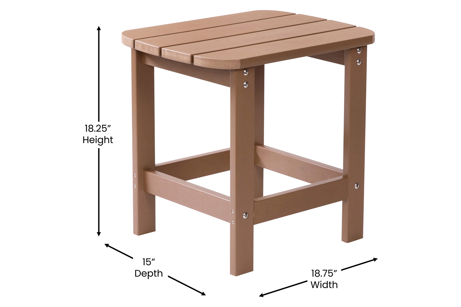 BLNK Charlestown Commercial All-Weather Poly Resin Wood Adirondack Side Table - Natural Cedar