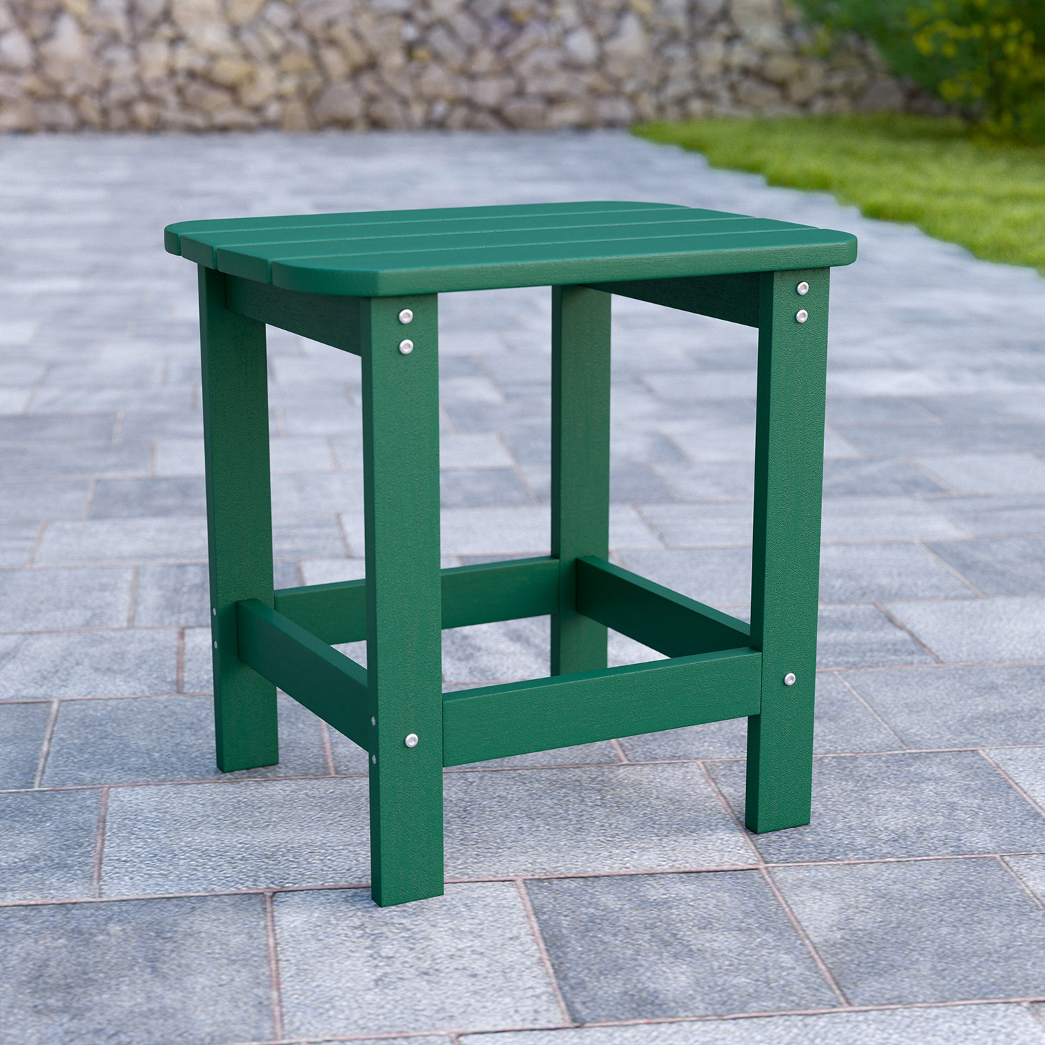 BLNK Charlestown Commercial All-Weather Poly Resin Wood Adirondack Side Table