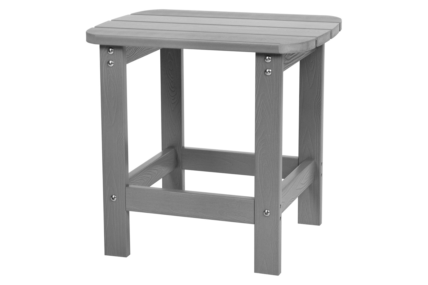 BLNK Charlestown Commercial All-Weather Poly Resin Wood Adirondack Side Table - Gray