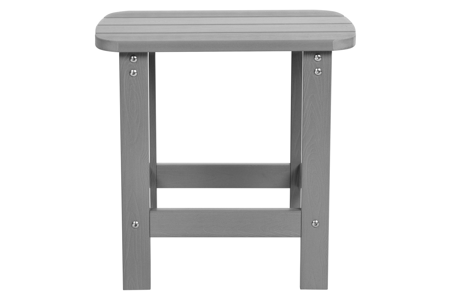 BLNK Charlestown Commercial All-Weather Poly Resin Wood Adirondack Side Table - Gray