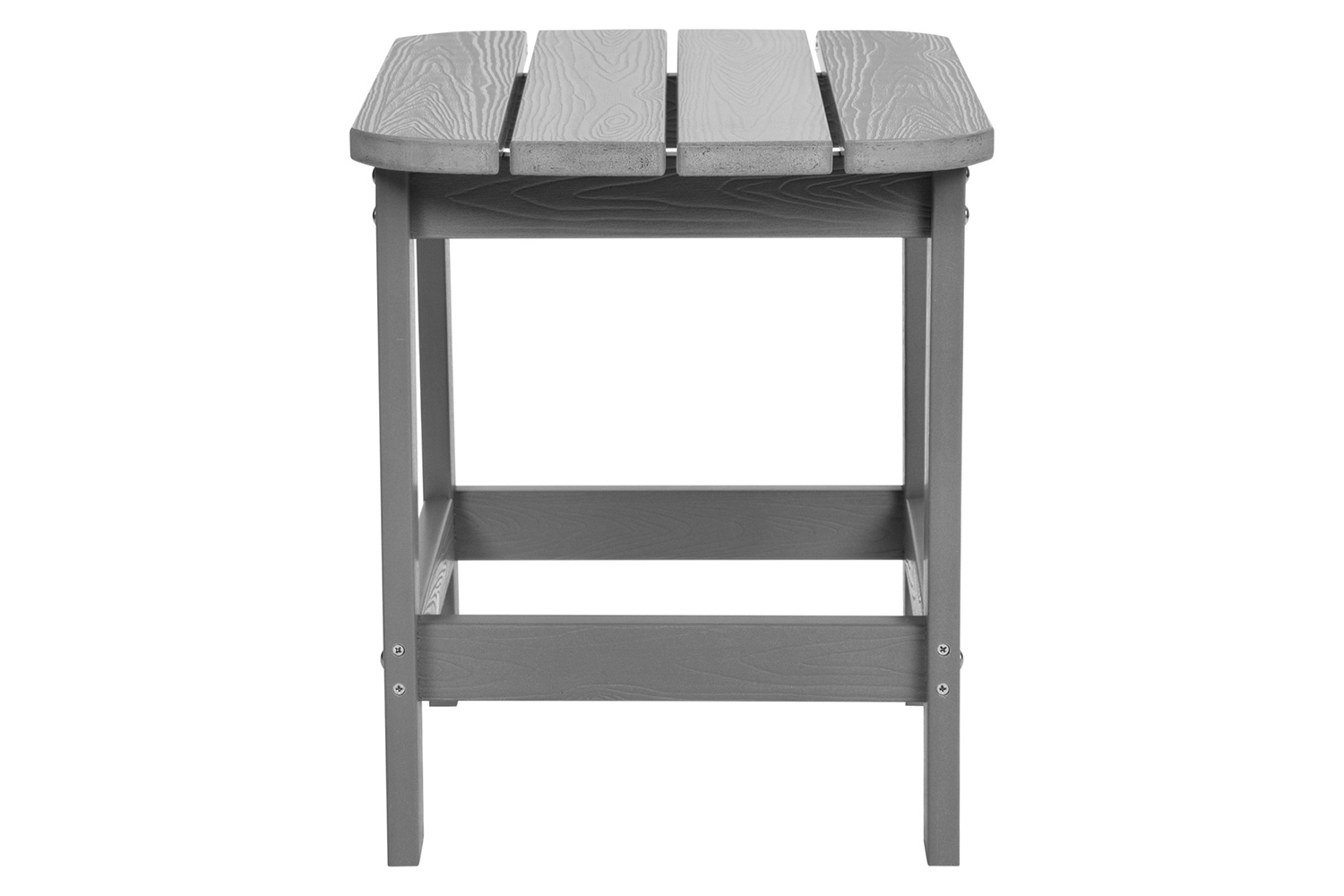 BLNK Charlestown Commercial All-Weather Poly Resin Wood Adirondack Side Table - Gray