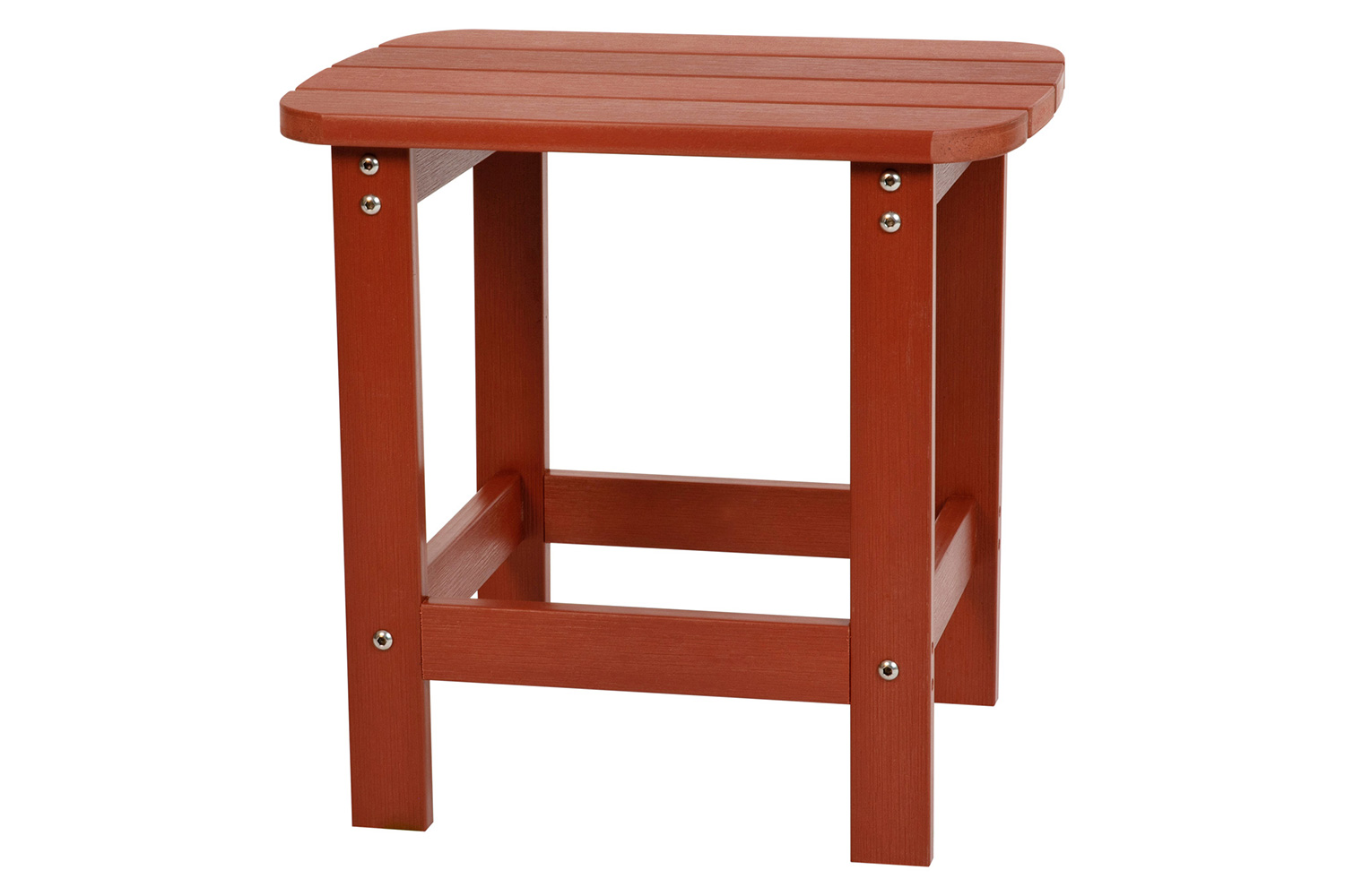 BLNK Charlestown Commercial All-Weather Poly Resin Wood Adirondack Side Table - Red