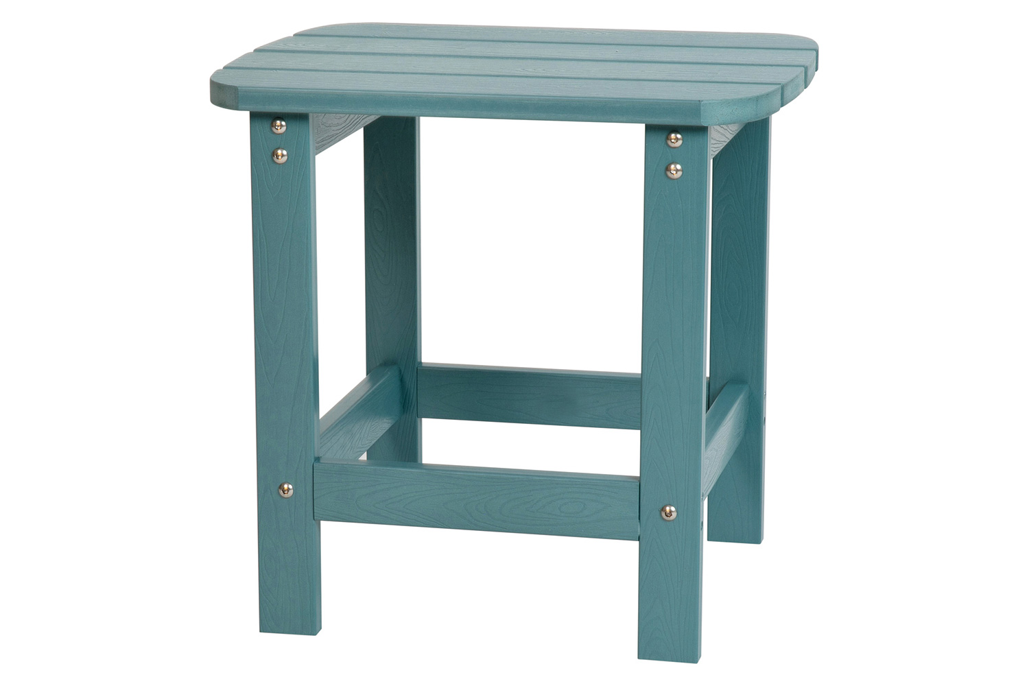 BLNK Charlestown Commercial All-Weather Poly Resin Wood Adirondack Side Table - Teal