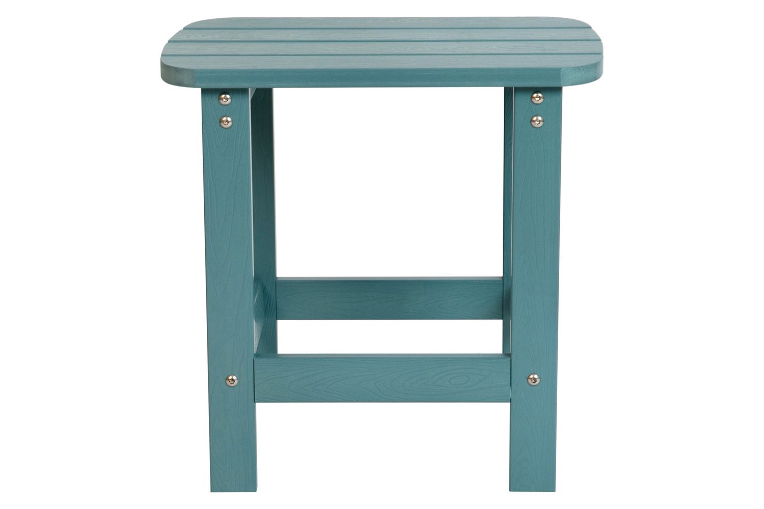 BLNK Charlestown Commercial All-Weather Poly Resin Wood Adirondack Side Table - Teal