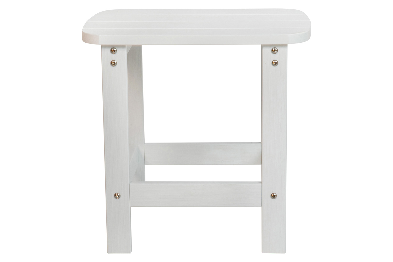 BLNK Charlestown Commercial All-Weather Poly Resin Wood Adirondack Side Table - White