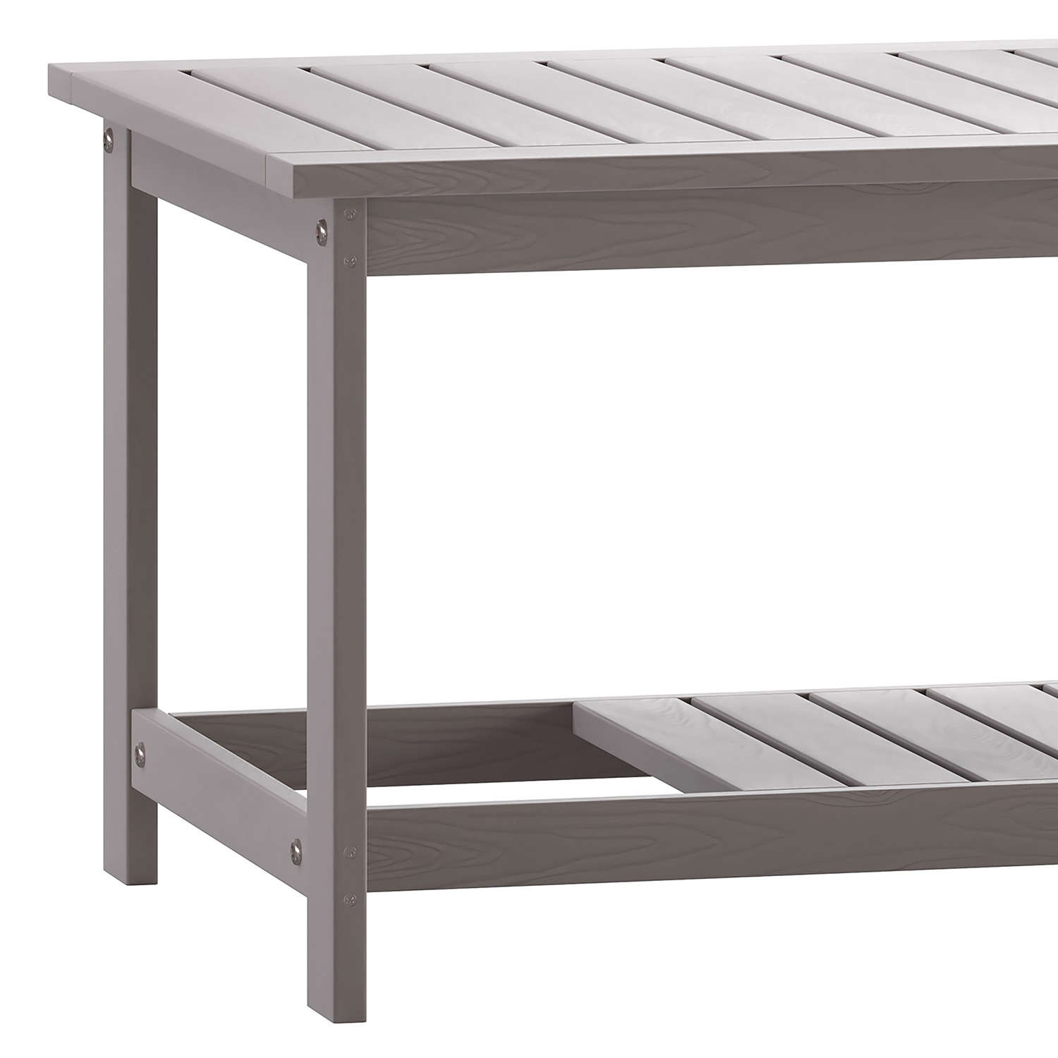 BLNK™ Charlestown Commercial All-Weather Poly Resin Wood Two Tiered Adirondack Slatted Coffee Conversation Table - Gray