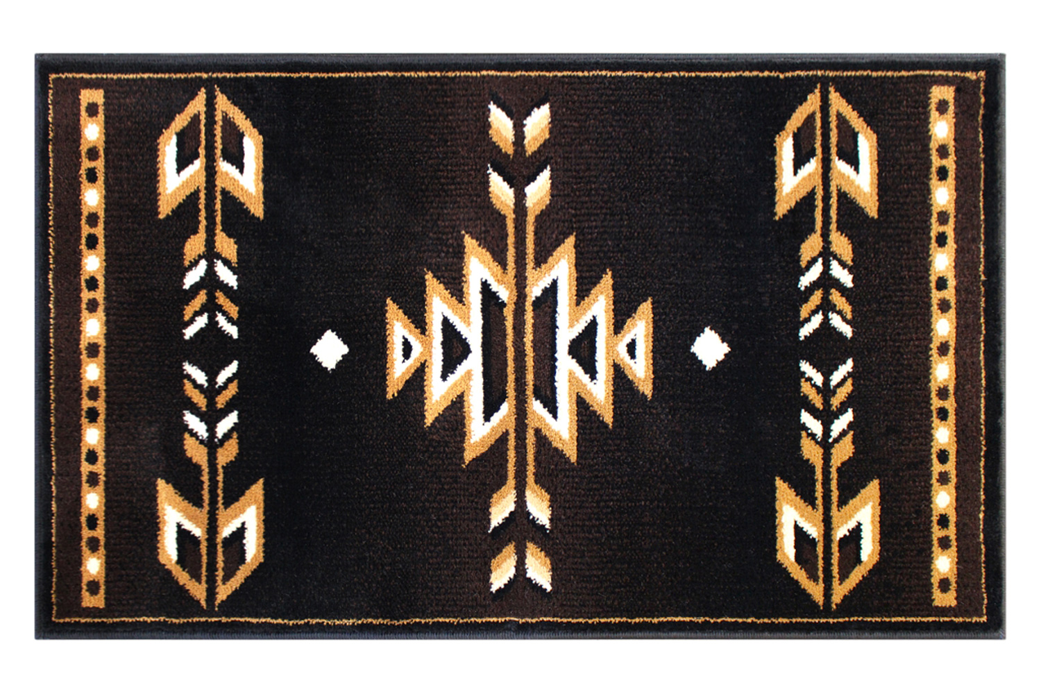 BLNK Amado Collection Southwestern Style Olefin Accent Area Rug with Jute Backing - Brown, 2'W x 3'L