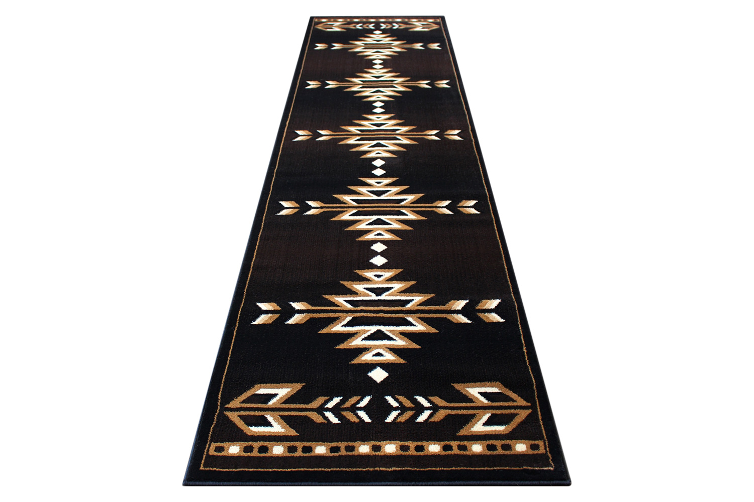 BLNK Amado Collection Southwestern Style Olefin Accent Area Rug with Jute Backing - Brown, 3'W x 16'L