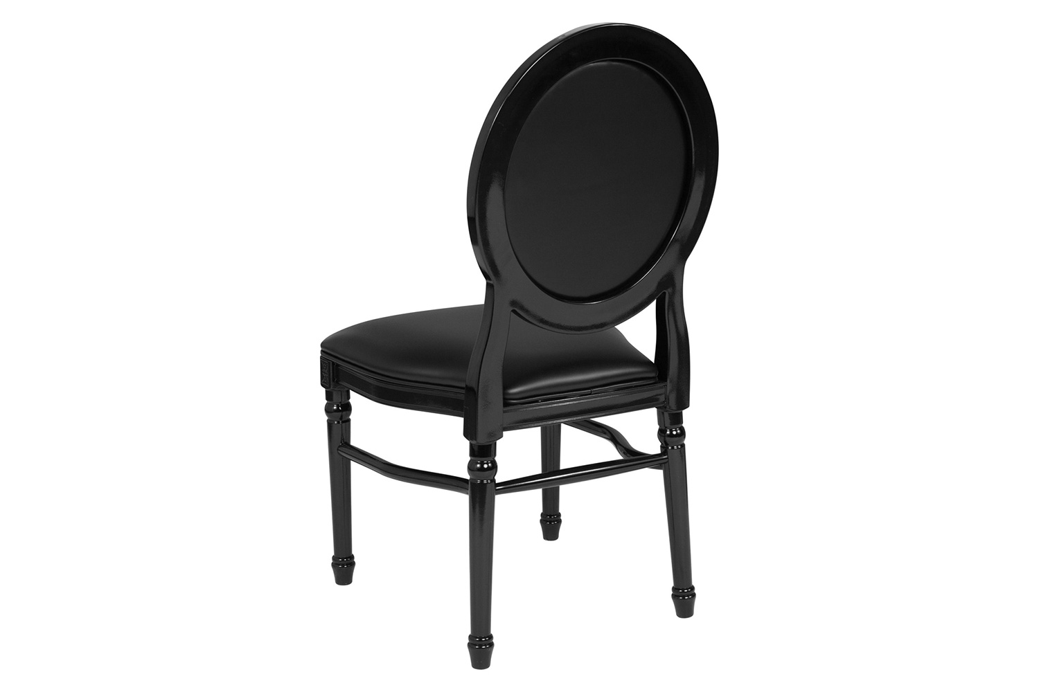 BLNK - HERCULES Series Vinyl King Louis Chair with Tufted Back, Black Seat and Black Frame