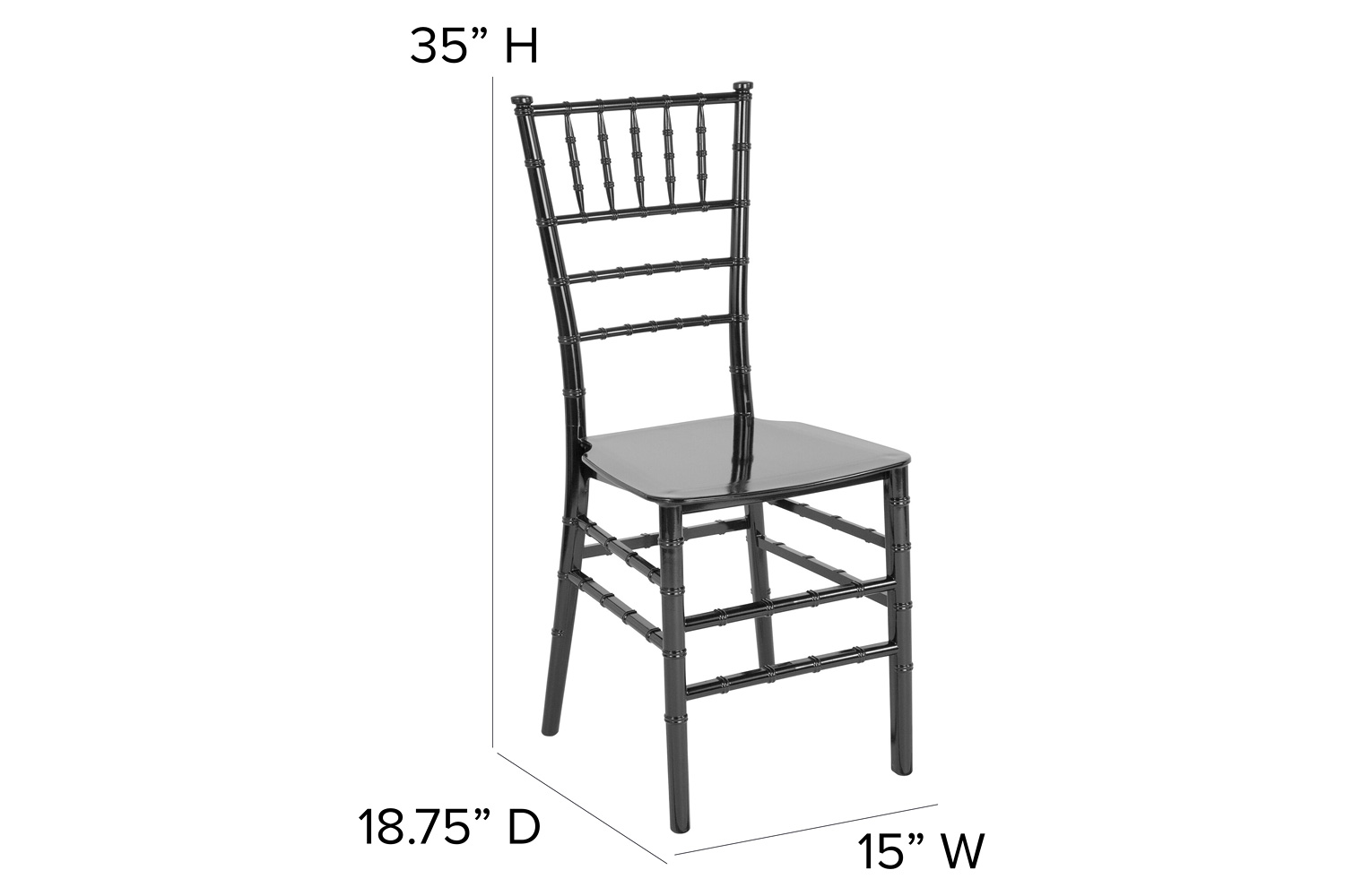 BLNK HERCULES Series Resin Stacking Chiavari Chair - Black