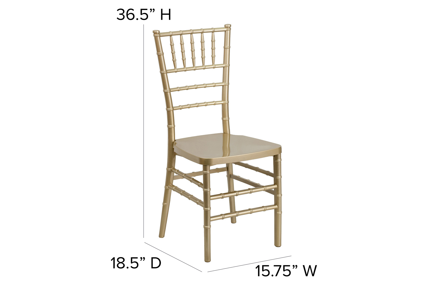 BLNK™ HERCULES PREMIUM Series Resin Stacking Chiavari Chair - Gold