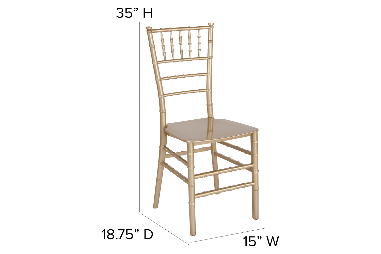 BLNK HERCULES Series Resin Stacking Chiavari Chair - Gold