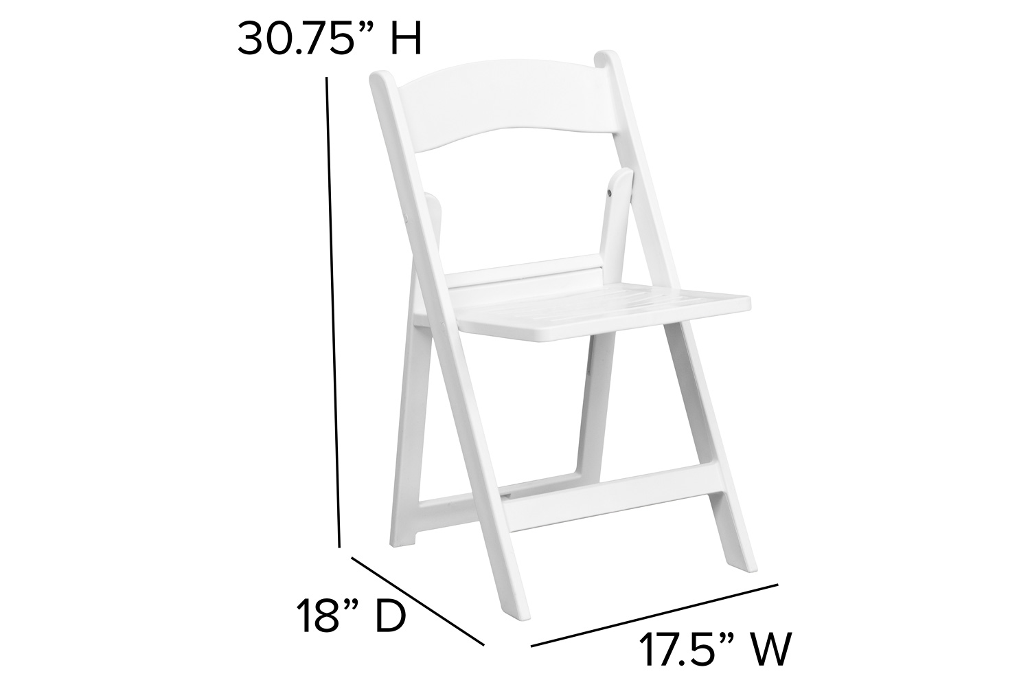 BLNK - HERCULES Series Resin Folding Chair with Slatted Seat