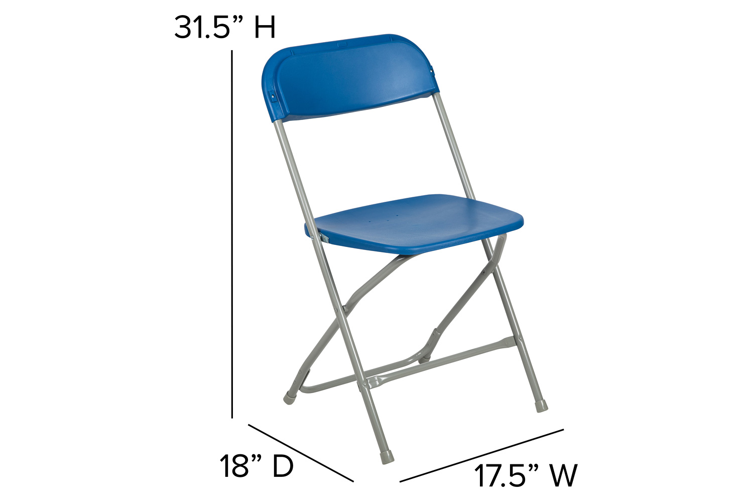 BLNK HERCULES Series Plastic Lightweight Folding Chair - Blue