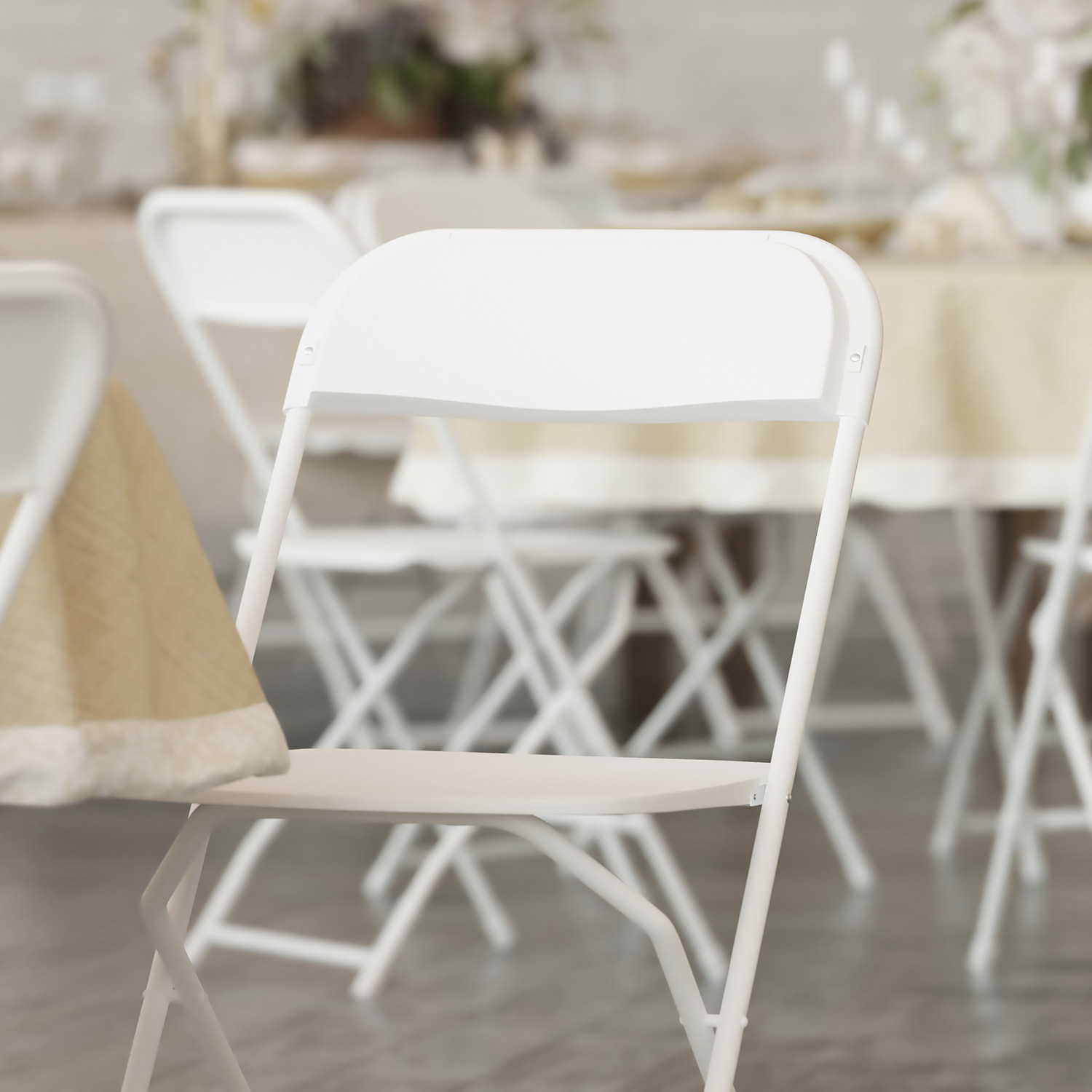 BLNK™ HERCULES Series Plastic Lightweight Folding Chair - White