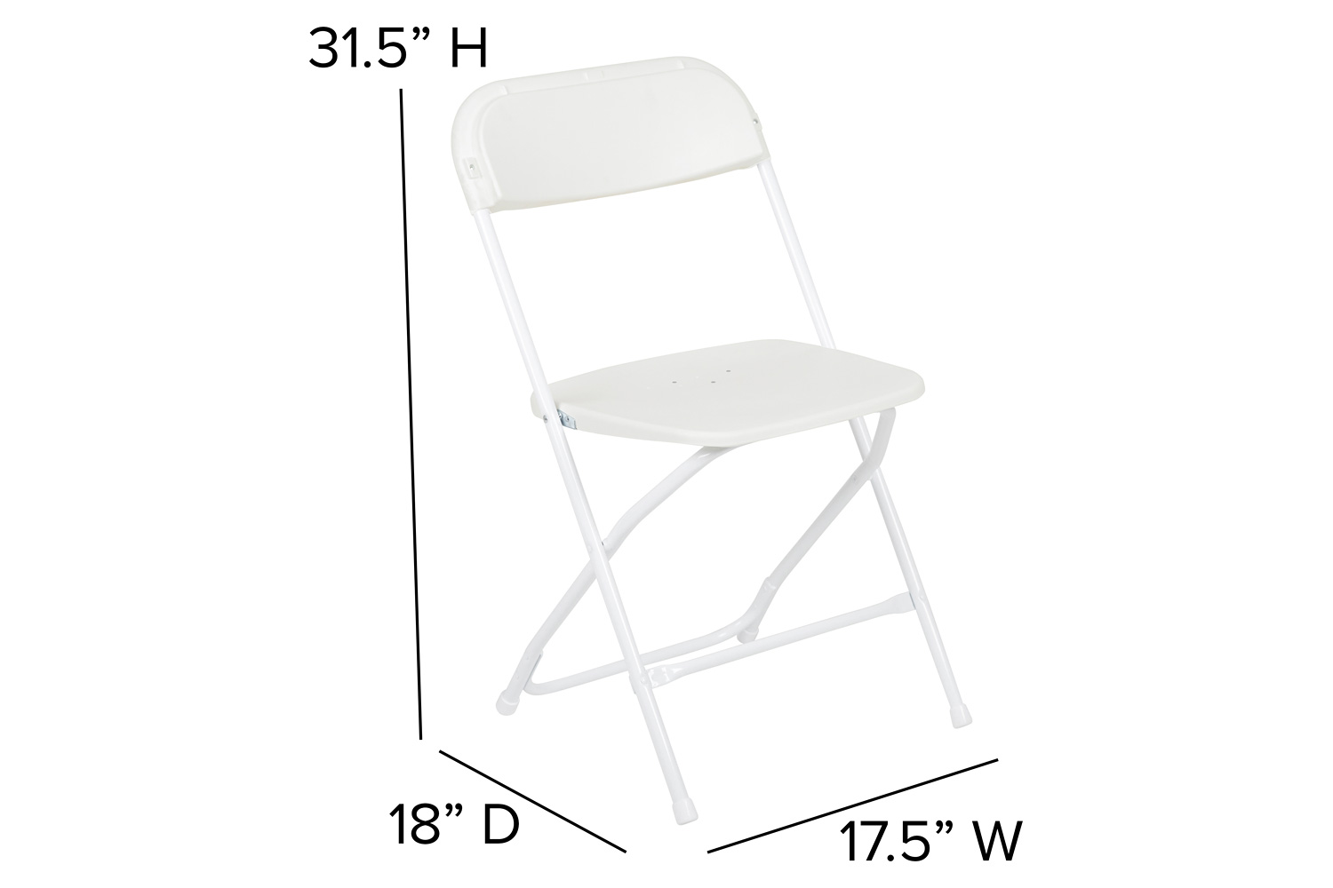 BLNK™ HERCULES Series Plastic Lightweight Folding Chair - White