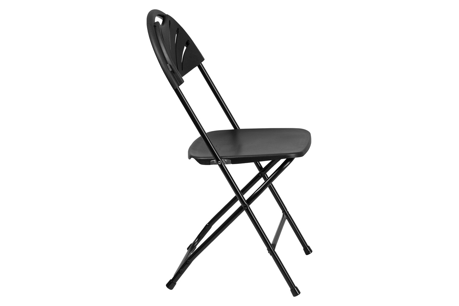 BLNK HERCULES Series Plastic Fan Back Folding Chair - Black