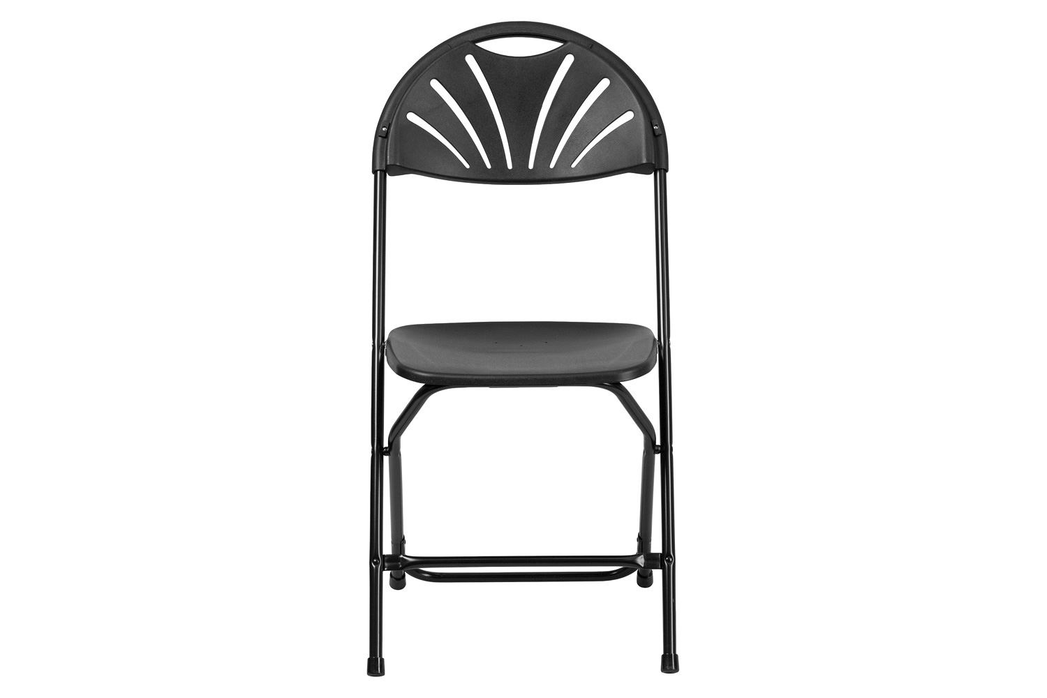 BLNK HERCULES Series Plastic Fan Back Folding Chair - Black