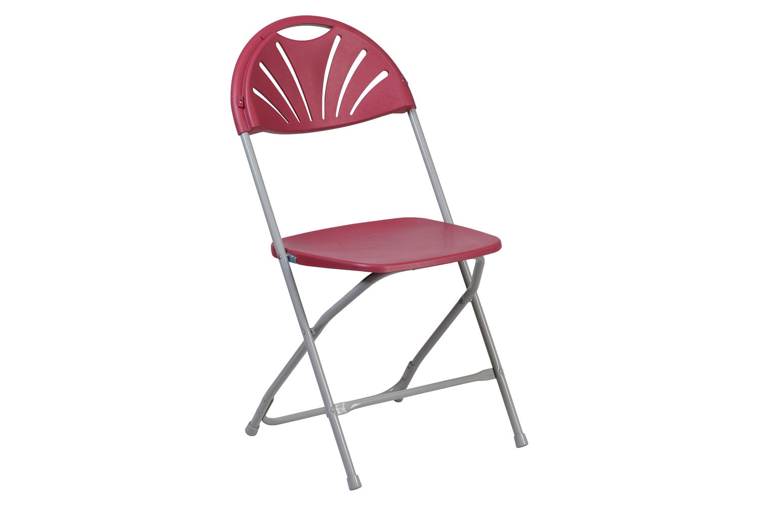 BLNK™ HERCULES Series Plastic Fan Back Folding Chair - Burgundy