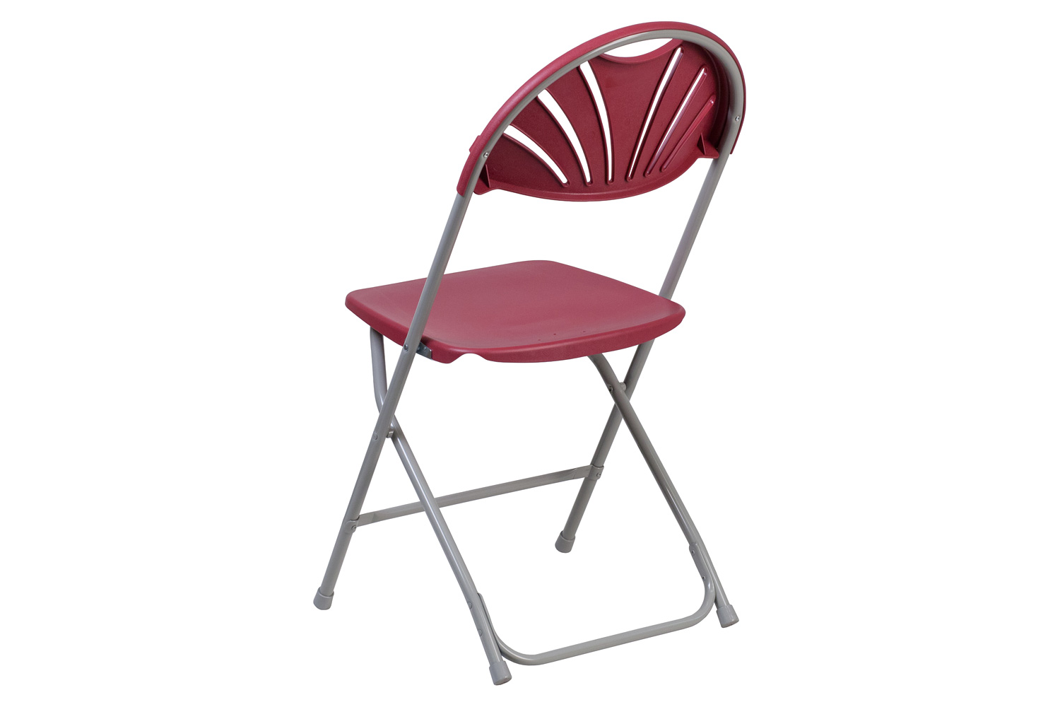 BLNK™ HERCULES Series Plastic Fan Back Folding Chair - Burgundy