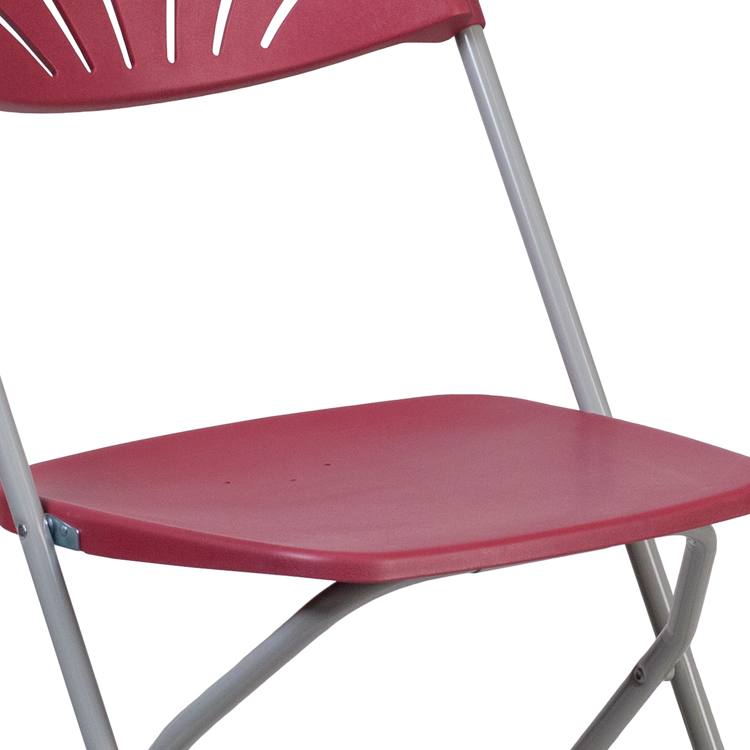 BLNK™ HERCULES Series Plastic Fan Back Folding Chair - Burgundy