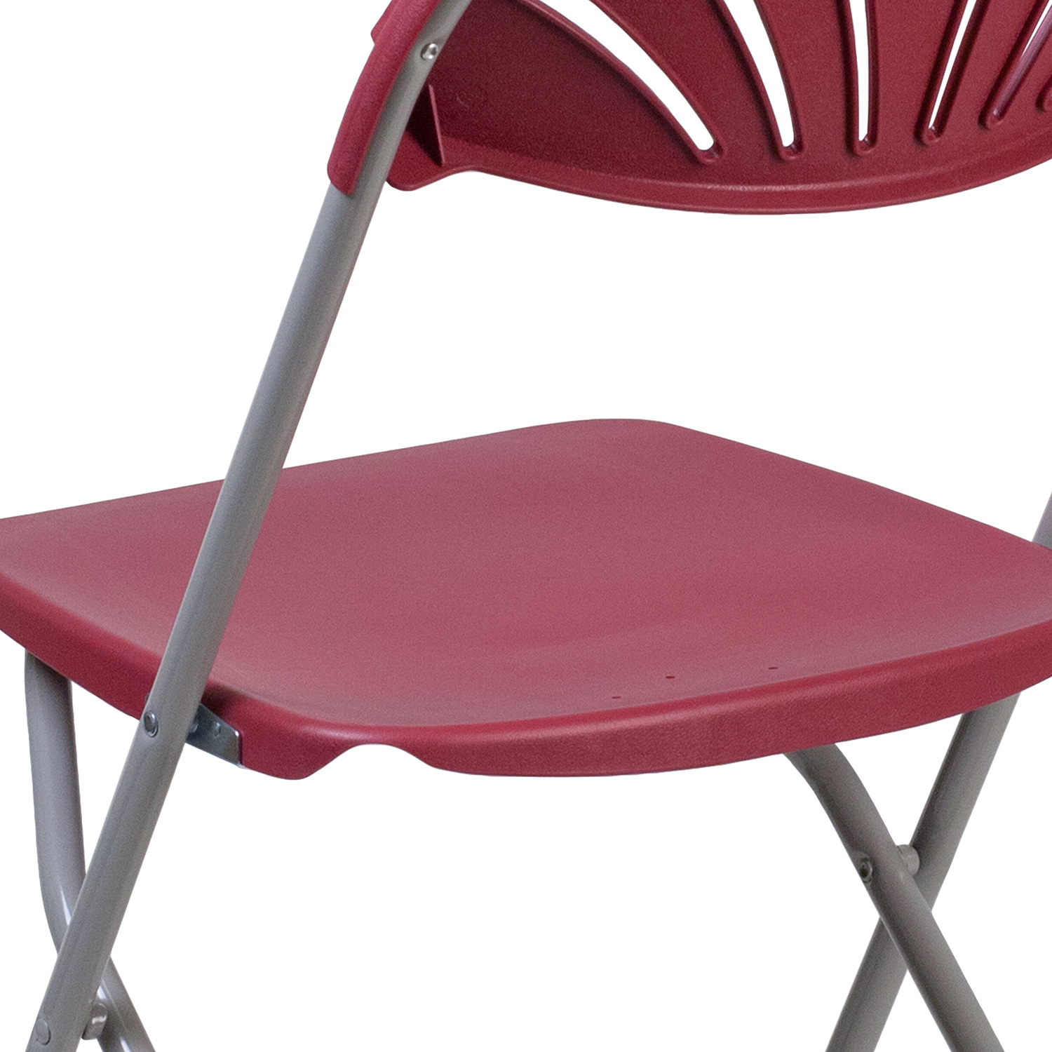 BLNK™ HERCULES Series Plastic Fan Back Folding Chair - Burgundy