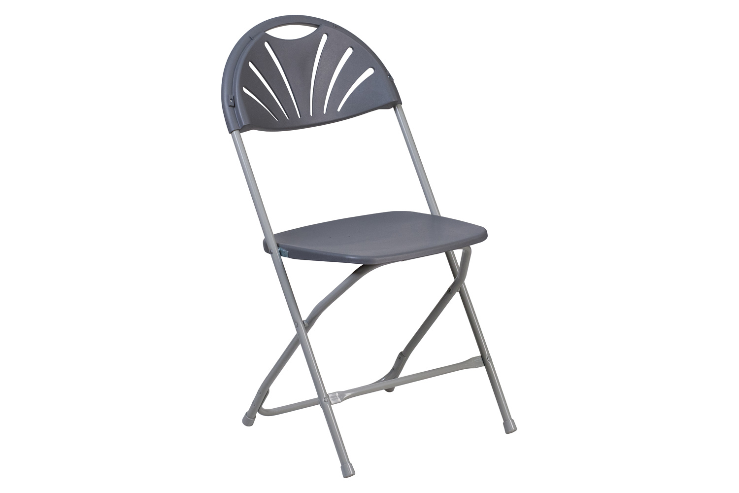 BLNK HERCULES Series Plastic Fan Back Folding Chair - Charcoal