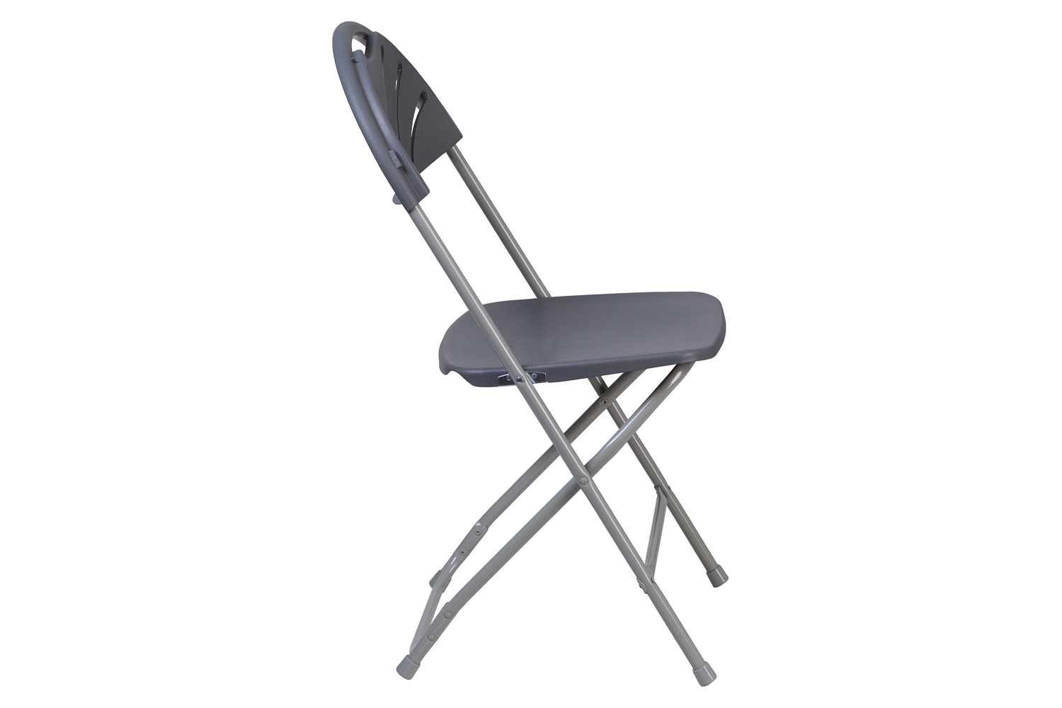 BLNK HERCULES Series Plastic Fan Back Folding Chair - Charcoal