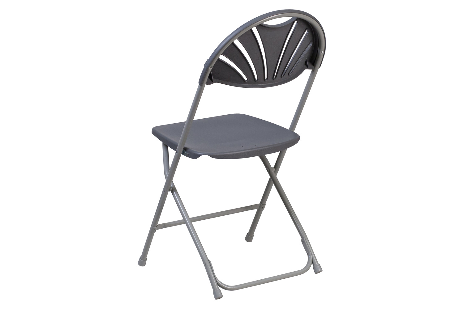 BLNK HERCULES Series Plastic Fan Back Folding Chair - Charcoal