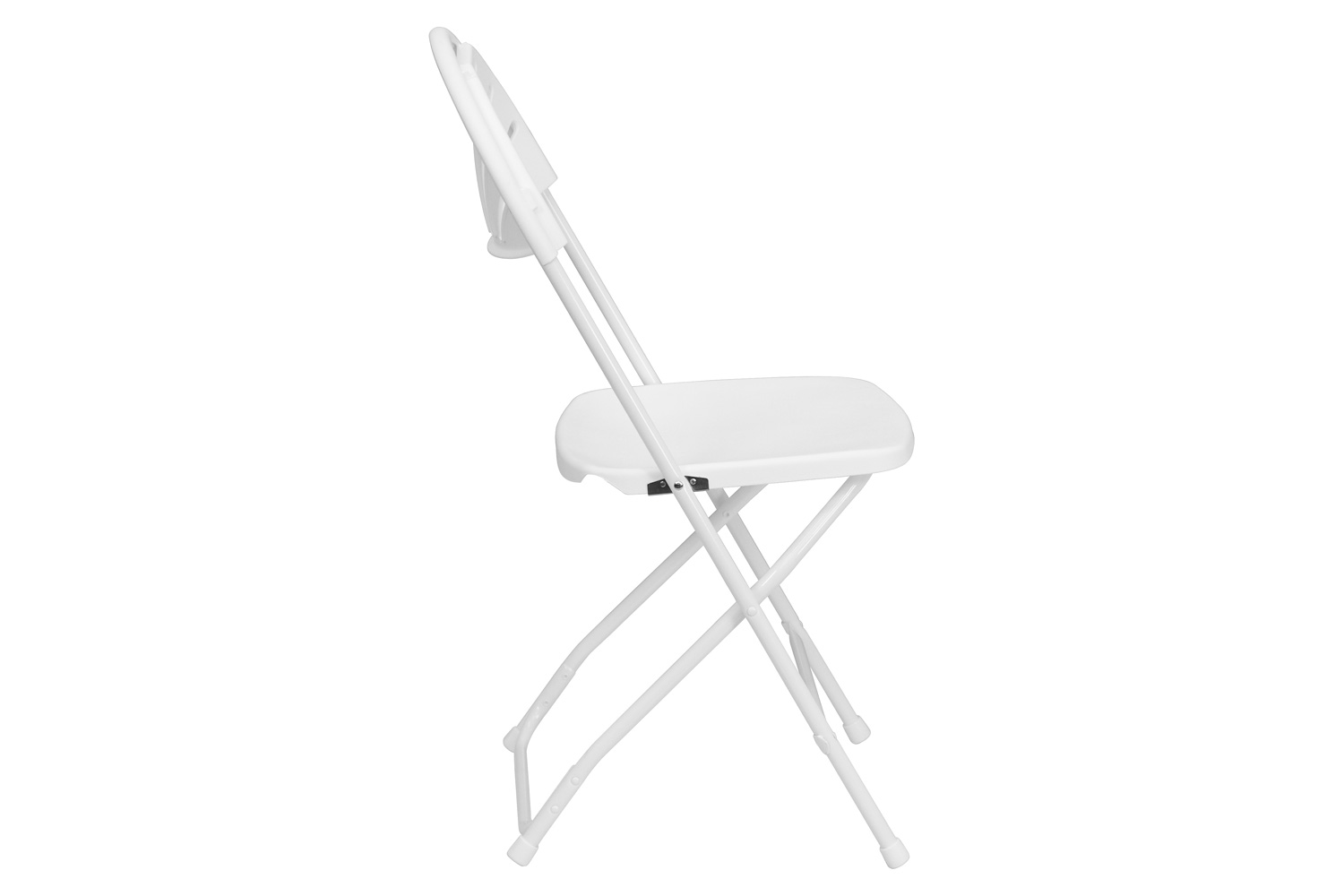 BLNK HERCULES Series Plastic Fan Back Folding Chair - White