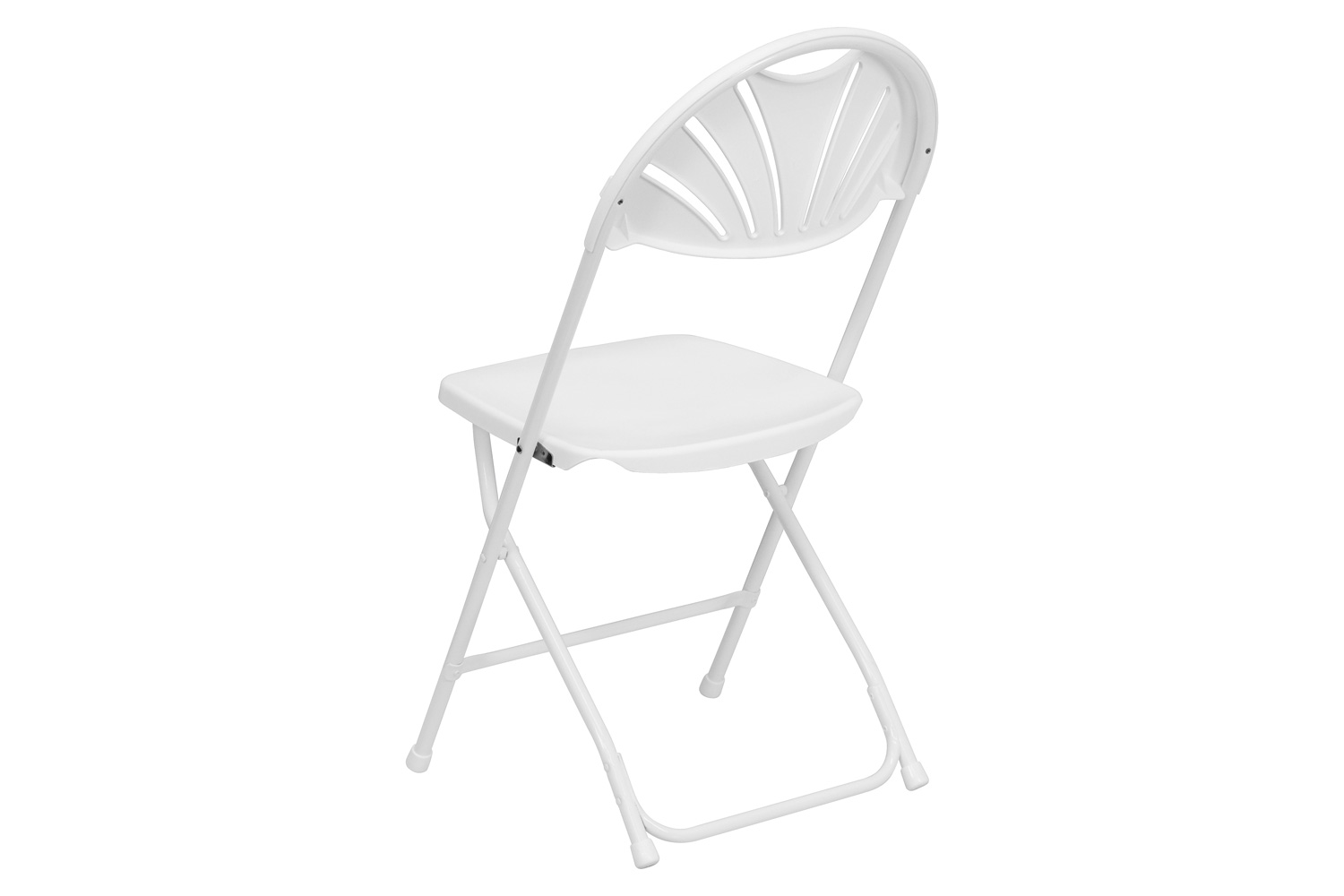 BLNK HERCULES Series Plastic Fan Back Folding Chair - White