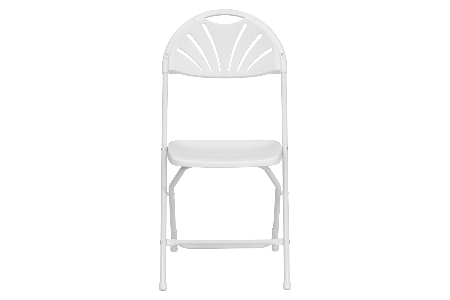 BLNK HERCULES Series Plastic Fan Back Folding Chair - White