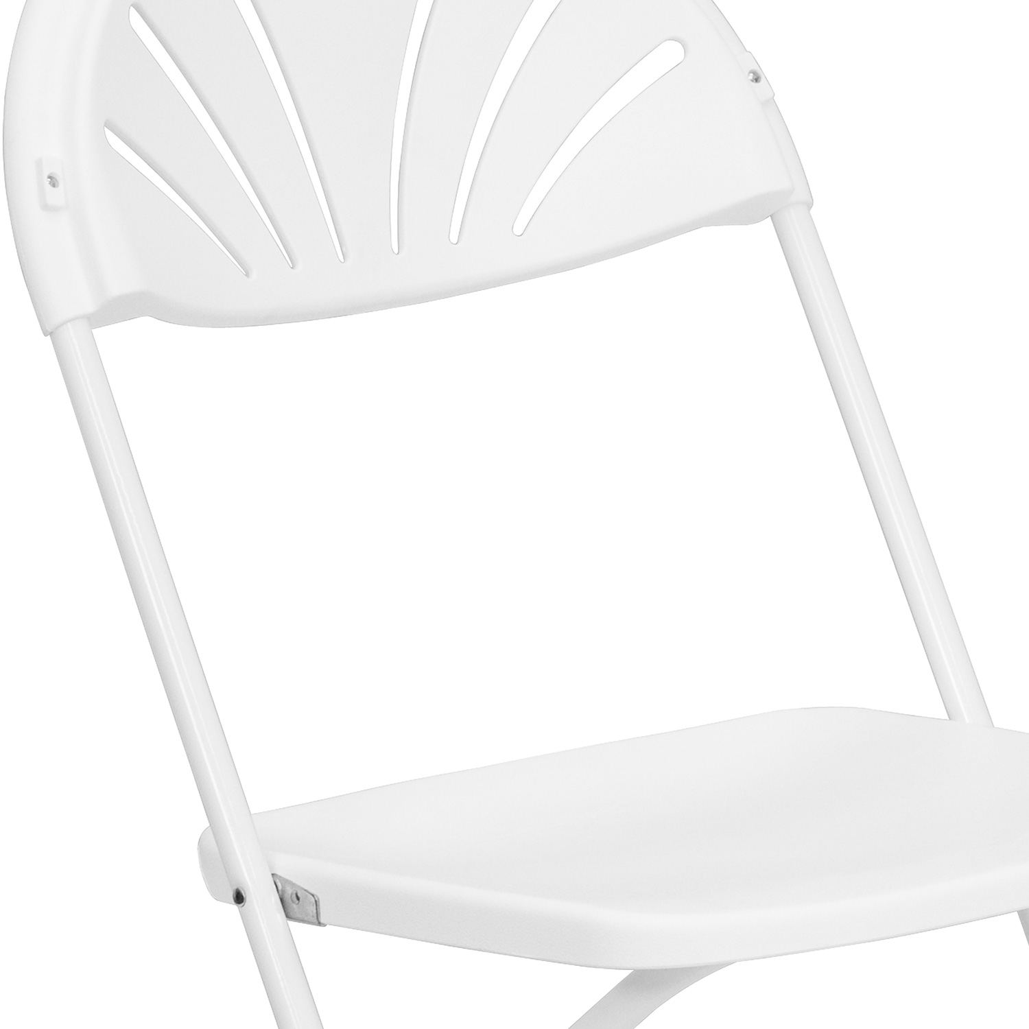 BLNK HERCULES Series Plastic Fan Back Folding Chair - White