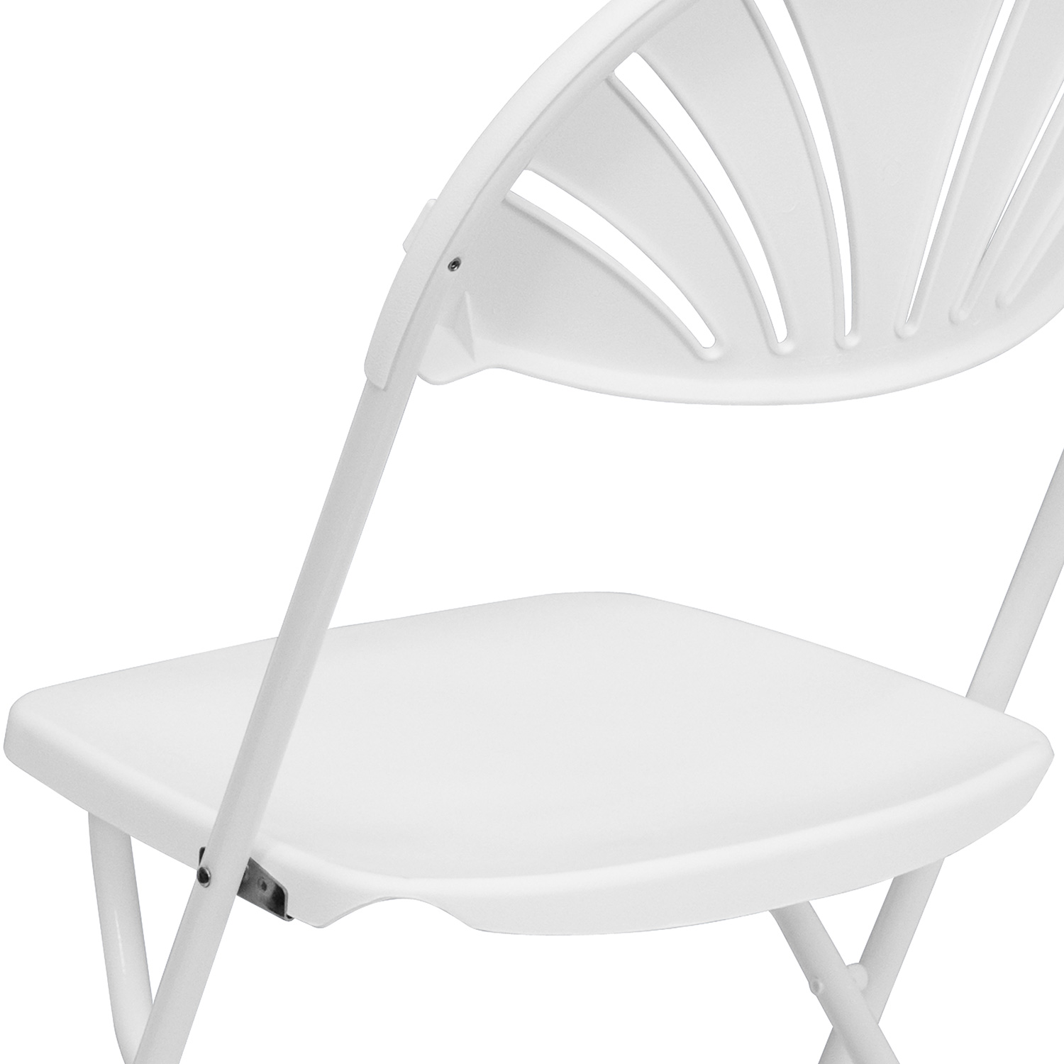 BLNK HERCULES Series Plastic Fan Back Folding Chair - White