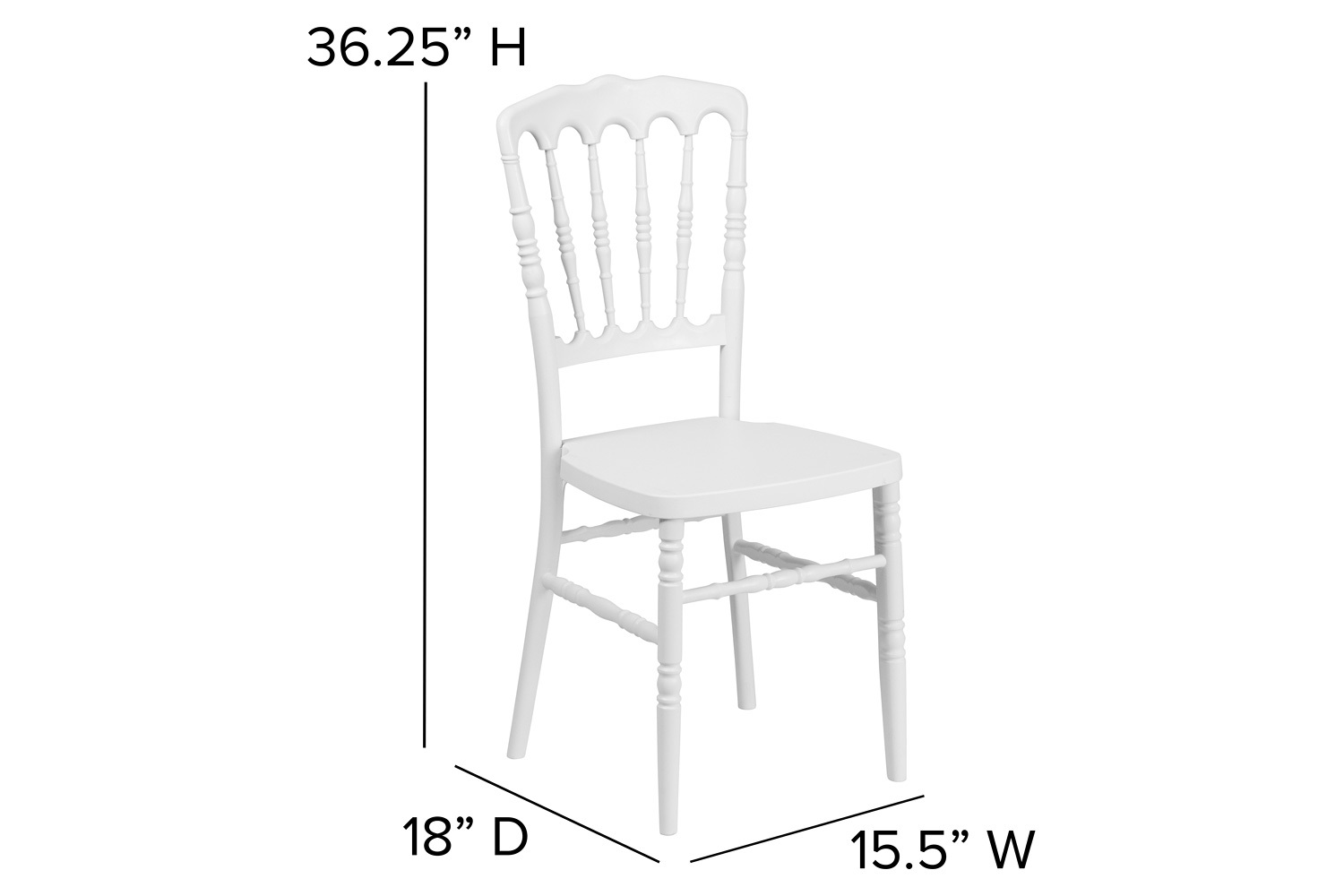 BLNK HERCULES Series Resin Stacking Napoleon Chair - White