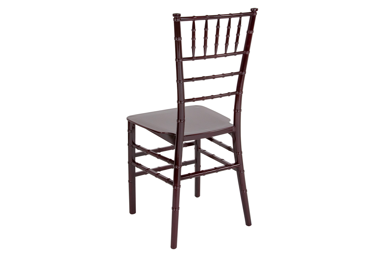 BLNK HERCULES Series Resin Stacking Chiavari Chair - Mahogany