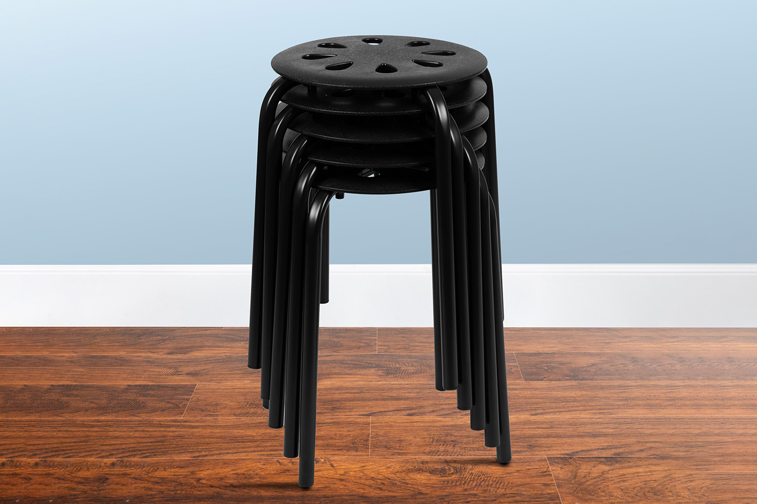 BLNK Bailey Plastic Nesting Stack Stools 5 Pack