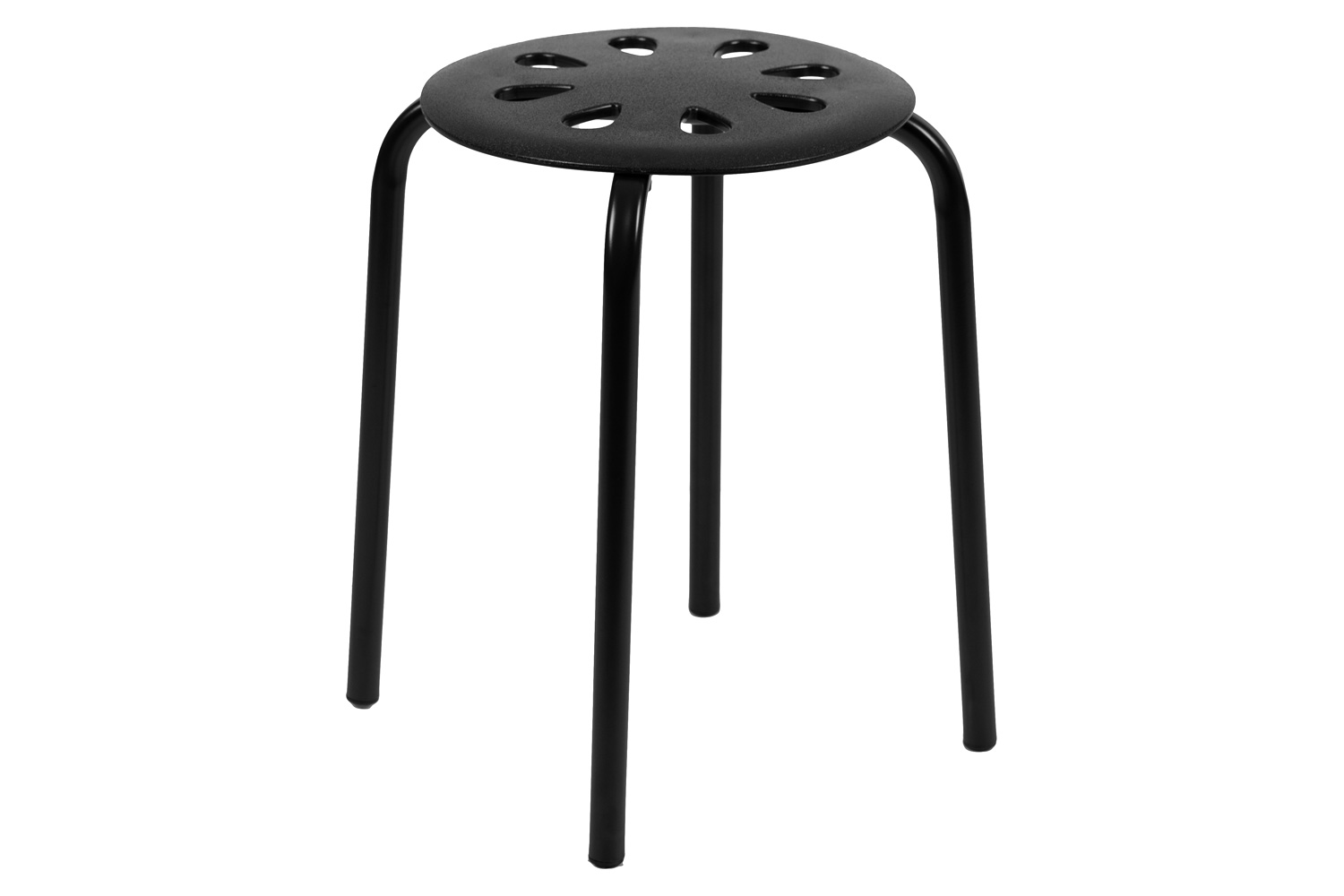 BLNK Bailey Plastic Nesting Stack Stools 5 Pack - Black, 17.5"H Seat