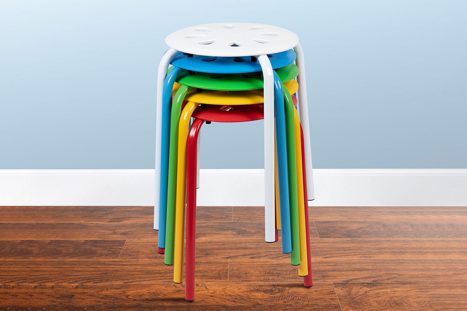 BLNK Bailey Plastic Nesting Stack Stools 5 Pack