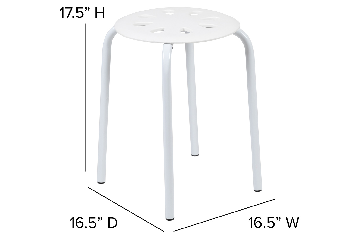 BLNK Bailey Plastic Nesting Stack Stools 5 Pack - Assorted, 17.5"H Seat