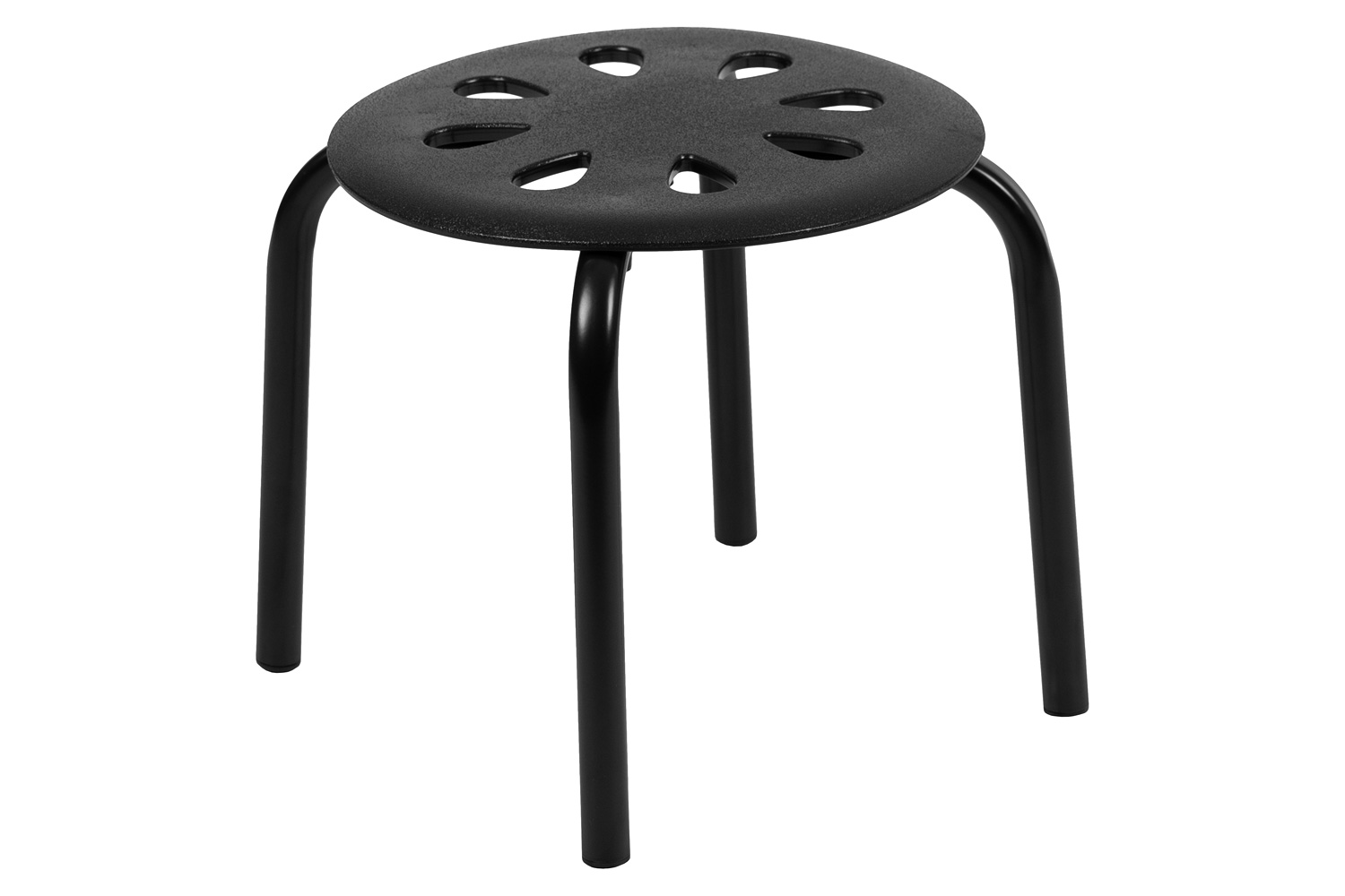 BLNK Bailey Plastic Nesting Stack Stools 5 Pack - Black, 11.5"H Seat