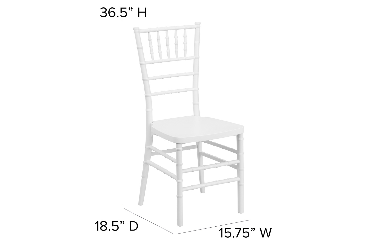 BLNK HERCULES PREMIUM Series Resin Stacking Chiavari Chair - Matte White