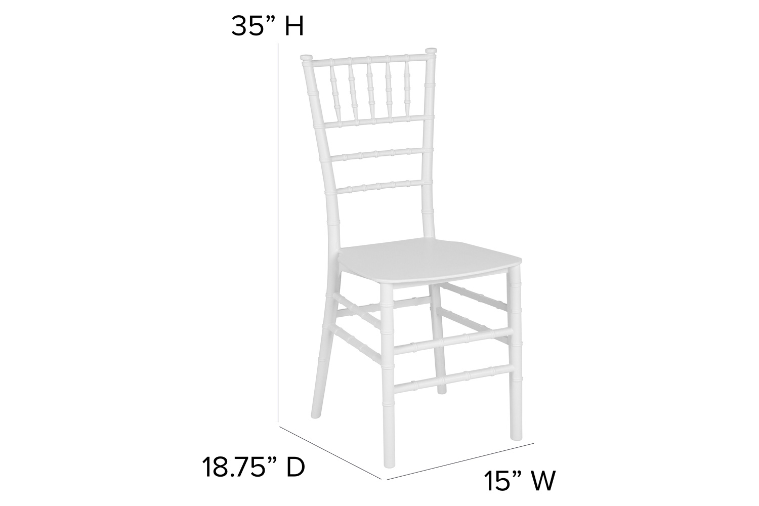 BLNK HERCULES Series Resin Stacking Chiavari Chair - White