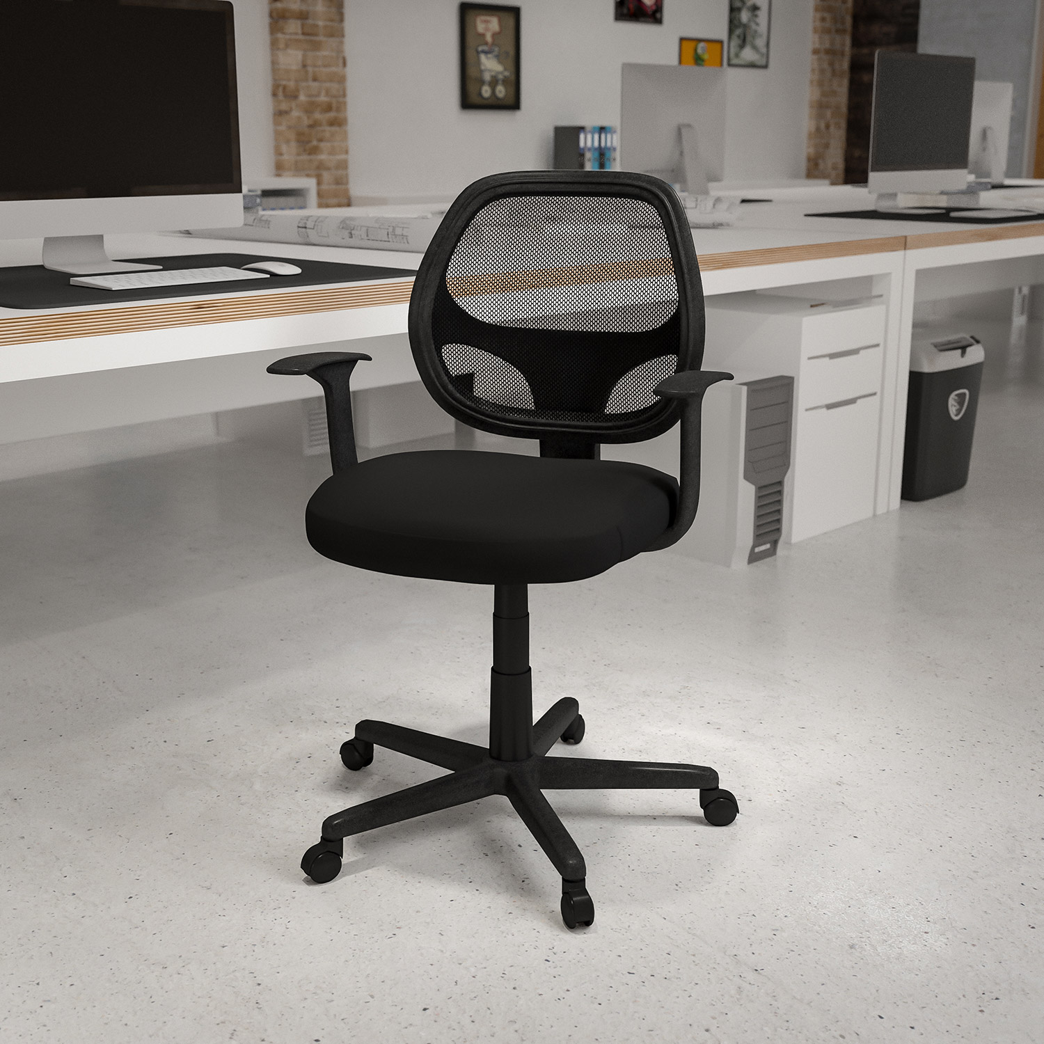 BLNK Flash Fundamentals Mid-Back Mesh Swivel Ergonomic Task Office Chair with Arms