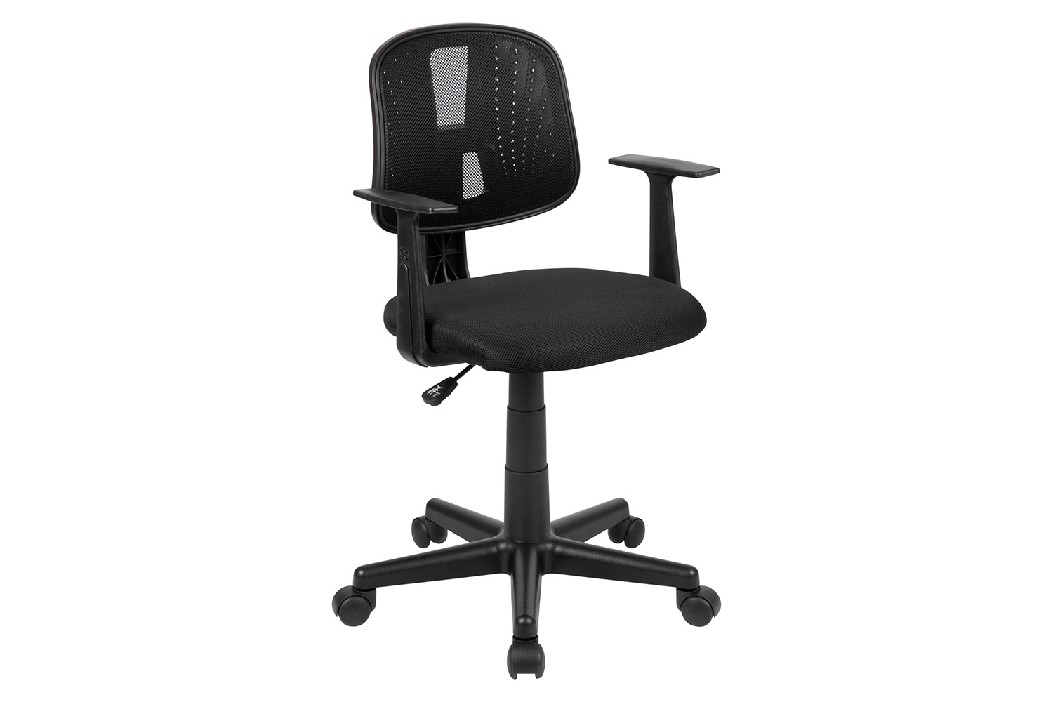 BLNK Flash Fundamentals Mid-Back Mesh Swivel Task Office Chair with Pivot Back - Black, with Arms