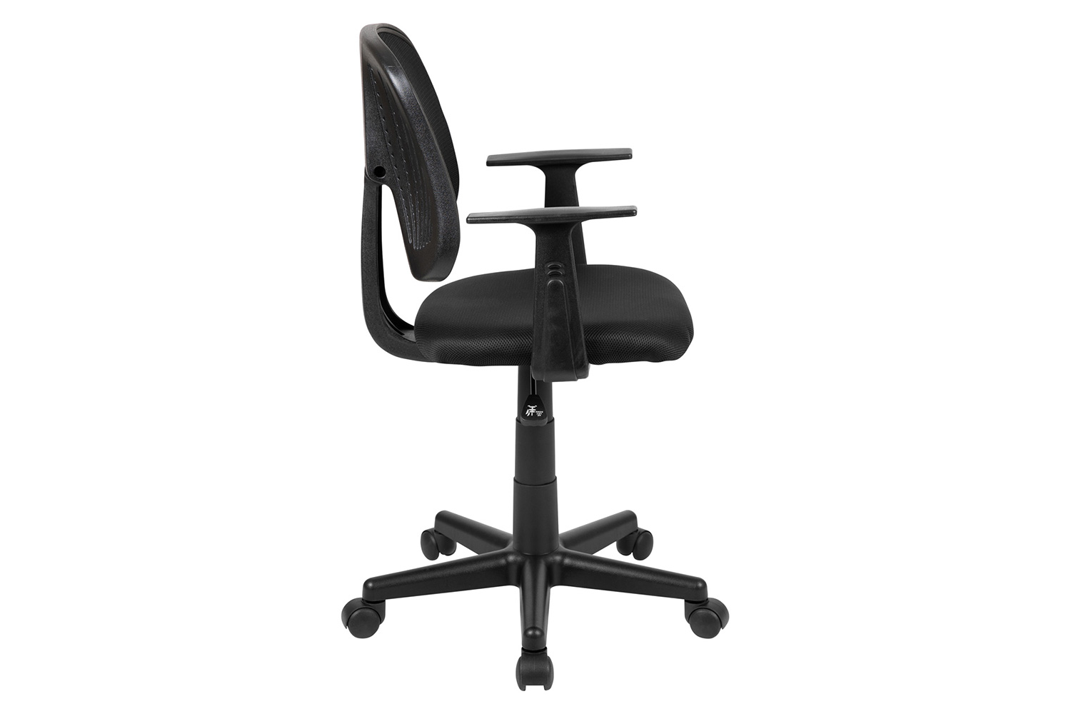 BLNK Flash Fundamentals Mid-Back Mesh Swivel Task Office Chair with Pivot Back - Black, with Arms